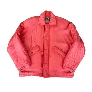 Kriss Kross Pink Silk Blend Quilted Bomber Jacket Women's Size S oversized